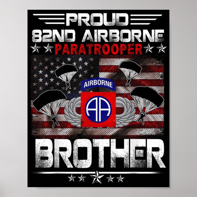 Poster Orgulhoso 82º Avião Paratrooper Irmão Americano Fl (Frente)