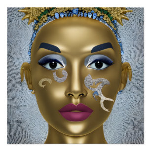 Póster Orgulhoso Africano: Linda História Negra Retrato