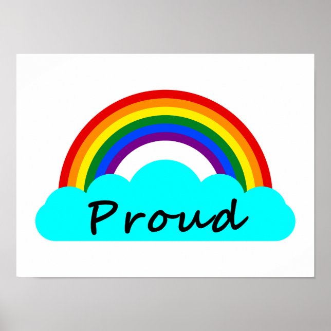 Poster Orgulhoso - Arco-íris LGBT (Frente)