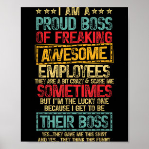 Poster Orgulhoso Chefe Apreciação ao Funcionário Design R