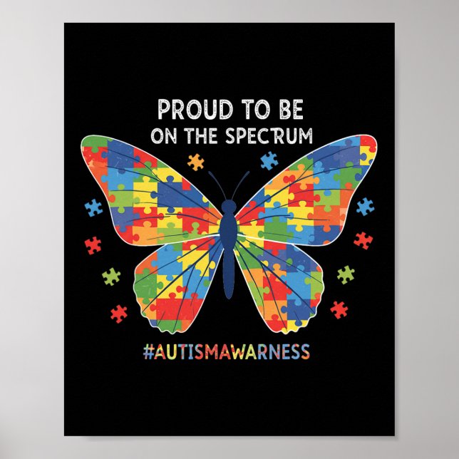 Poster Orgulhoso De Estar No Espectro Autismo Quebra-cabe (Frente)