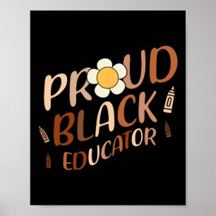 Poster Orgulhoso Educador Negro Professor Groovy História