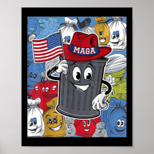 Poster Orgulhoso Mega Lixo Apoiador do Trump Lixeira Cart