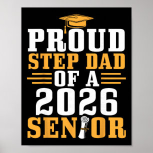 Poster Orgulhoso Padrastro De Um Graduado Universitário D