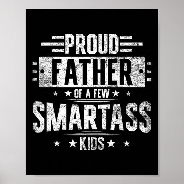 Poster Orgulhoso Pai De Algumas Crianças Inteligentes Eng (Frente)