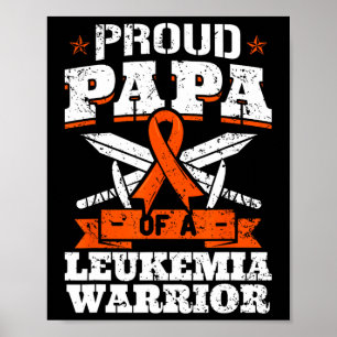 Poster Orgulhoso Papa de Leucemia, Pai de consciência