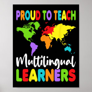 Poster Orgulhoso Por Ensinar Aprendizes Multilíngues - Pr