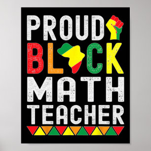 Poster Orgulhoso Professor de Matemática Negro Afro-ameri