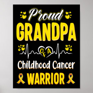 Poster orgulhoso vovô, cancer de infância, conscientizaçã