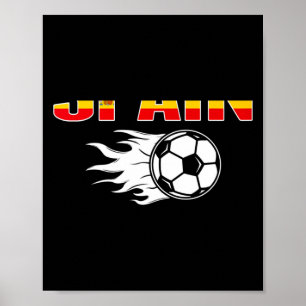 Poster Orgulhosos Fãs de Futebol da Espanha Camisa Bandei