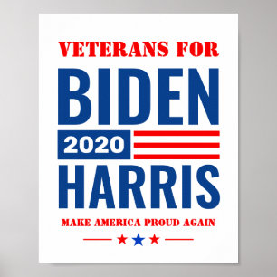 Poster Orgulhosos Veteranos da Campanha Biden Harris 2020