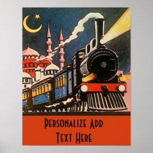 Poster Orient Express Train, adicione texto personalize P