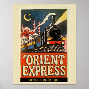 Poster Orient Express Train, adicione texto personalize P