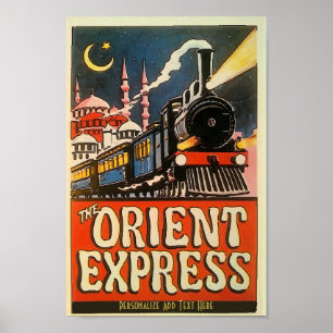 Poster Orient Express Train, adicione texto personalize P