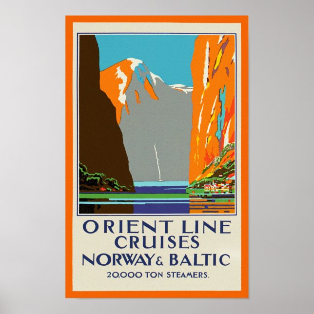 Poster Orient Line Cruises ~ Noruega e Báltico (Frente)