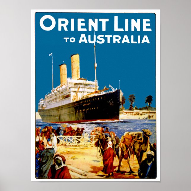 Póster Orient Line para a Austrália (Frente)