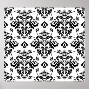 Poster Oriental Black & White: Textura clássica