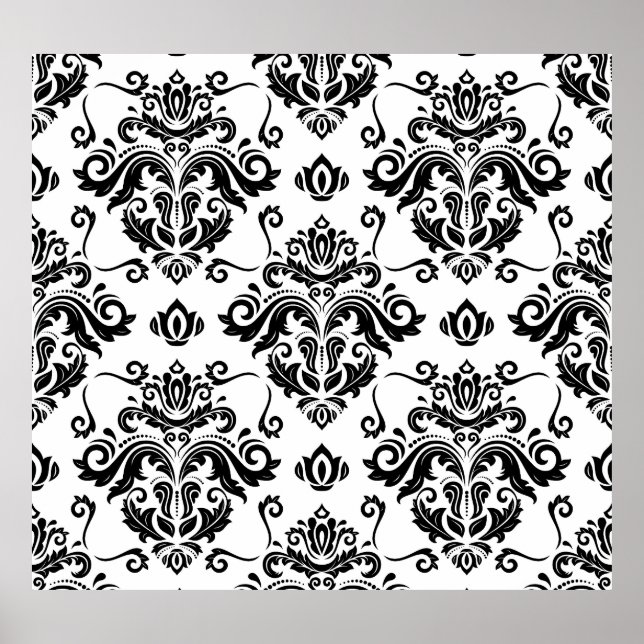 Poster Oriental Black & White: Textura clássica (Frente)