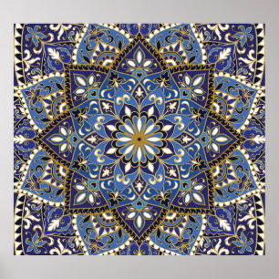 Poster Oriental Floral: Carpete Vintage