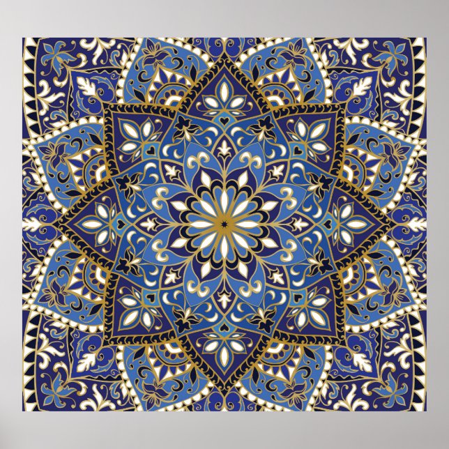 Poster Oriental Floral: Carpete Vintage (Frente)