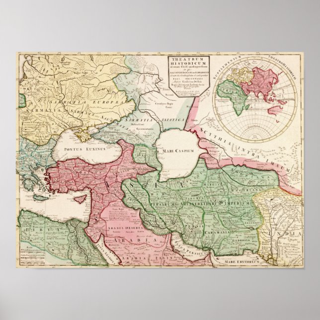 Póster Oriente MédioMapa PanorâmicoOriente Médio (Frente)