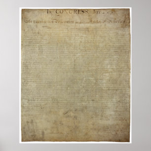 Poster Original Declaration of Independence