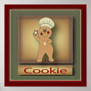 Póster Original do homem de pão-de-espécie   do biscoit
