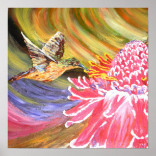 Poster original do zumbido da pintura "Ho"