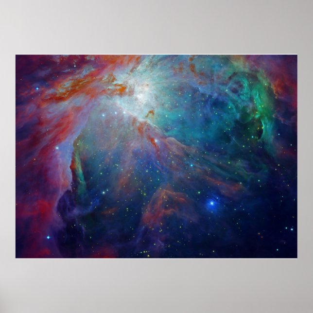 Poster Orion Nebula a cintilar azul NASA (Frente)
