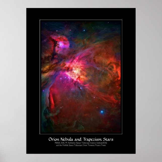 Poster Órion Nebula e Trapezium Stars (Frente)