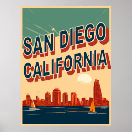 Poster Orla de San Diego, Califórnia, Viagem