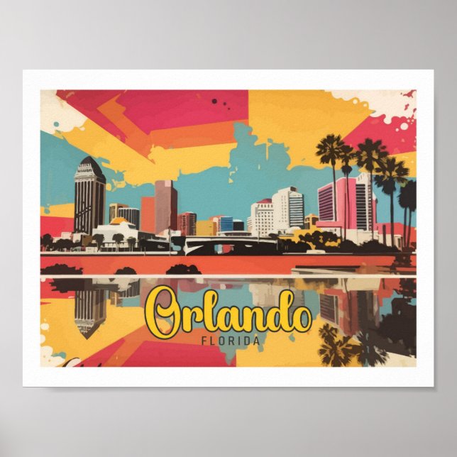 Poster Orlando Florida Pop Art Viagem (Frente)