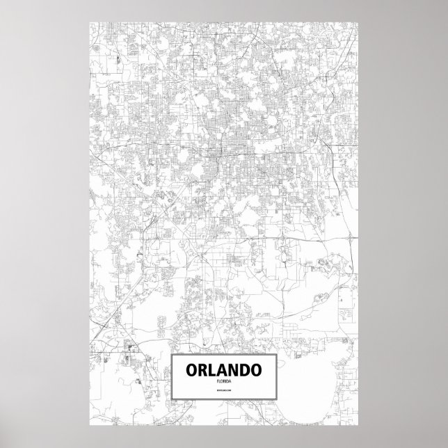 Póster Orlando, Flórida (preto no branco) (Frente)