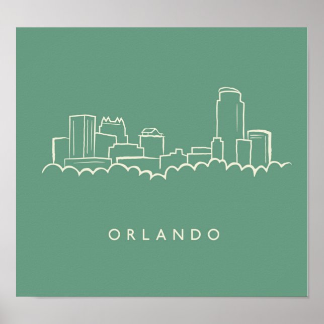 Poster Orlando Florida Skyline (Frente)