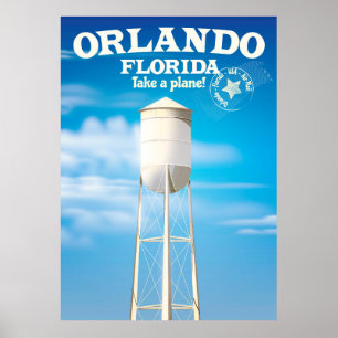 Póster Orlando, viagem da Torre Água da Flórida.