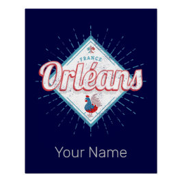 Póster Orleans Loiret França Retro Rooster Vintage