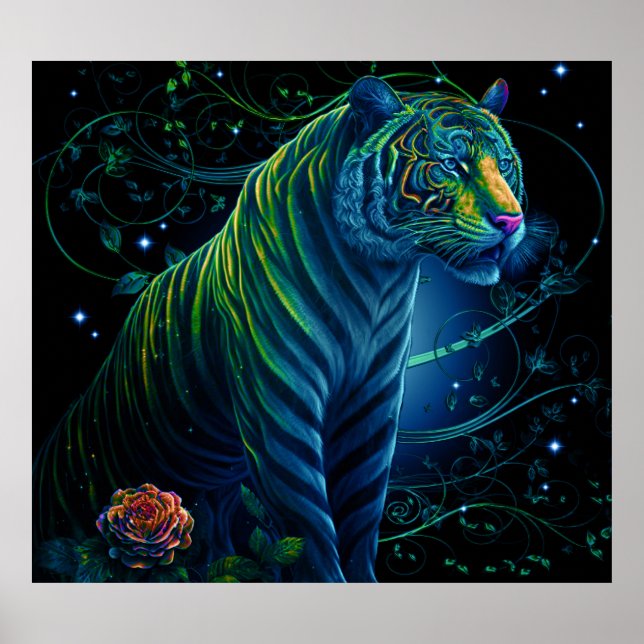 Poster Ornamentado Green Tiger (Frente)