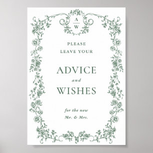 Poster Ornamentado Verde Sage - Conselhos Florais Vitoria