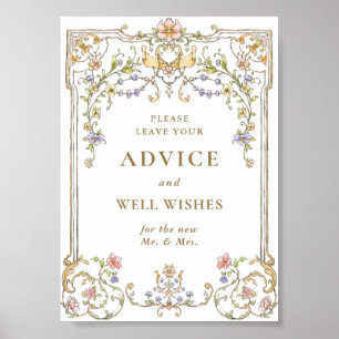 Poster Ornamentado Victorian Grace Floral Advice & Wish S