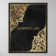 Ornamentado Vintage Preto e Dourado