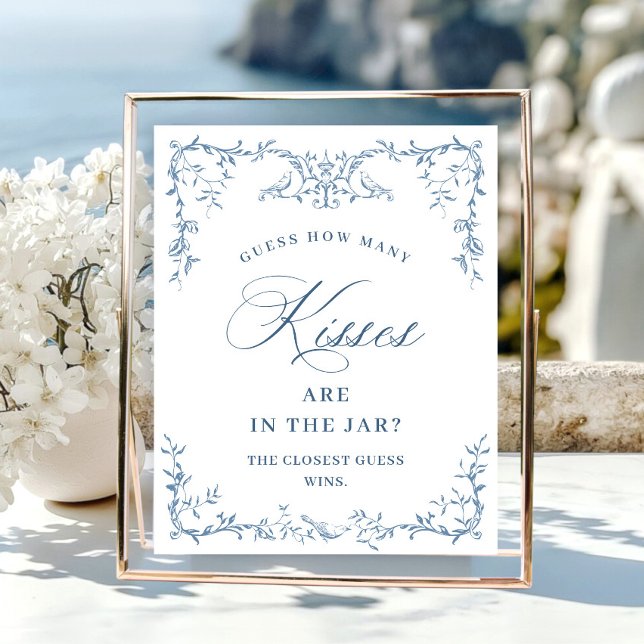 Poster Ornamentado Vitoriano Chá de panela Azul Dusty (Criador carregado)