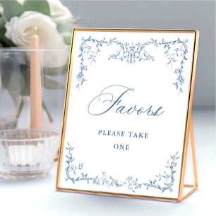 Poster Ornamentado Vitoriano Dusty Blue Floral Favorece C