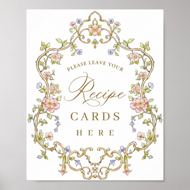 Poster Ornamentado Vitoriano Grace Cartões de Receita Flo (Frente)