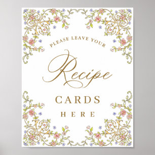 Poster Ornamentado Vitoriano Grace Cartões de Receita Flo