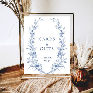 Poster Ornamentado vitoriano Grace Dusty Blue Cards e pre