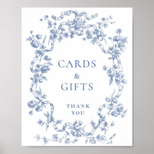 Poster Ornamentado vitoriano Grace Dusty Blue Cards e pre