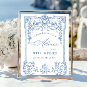 Poster Ornamentado Vitoriano Grace Floral Blue Advice e D