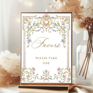 Poster Ornamentado Vitoriano Grace Floral Favorece Sinal