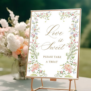 Poster Ornamentado Vitoriano Grace Floral Love é um Sinal