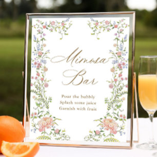 Poster Ornamentado Vitoriano Grace Floral Mimosa - Sinal